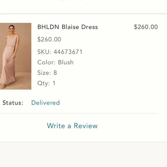BHLDN blush Blaise bridesmaid dress size 8 - Anthropologie - Picture 11 of 11